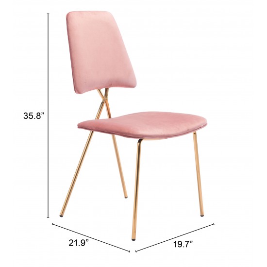 Chloe Dining Chair (Set of 2) Pink & Gold