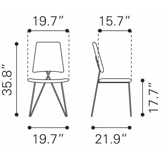 Chloe Dining Chair (Set of 2) Pink & Gold