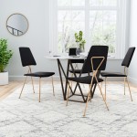 Chloe Dining Chair (Set of 2) Black & Gold