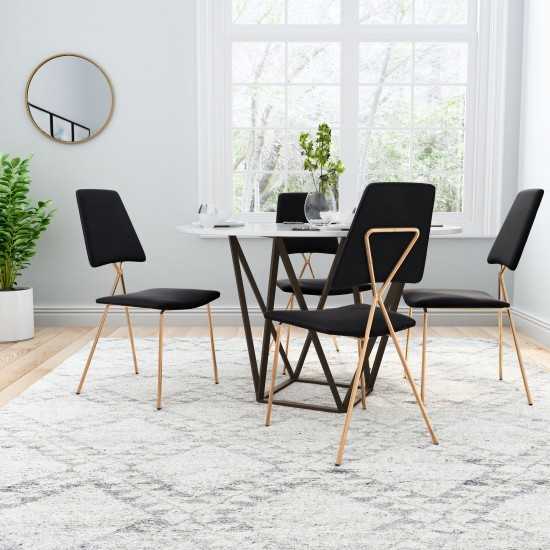 Chloe Dining Chair (Set of 2) Black & Gold