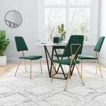 Chloe Dining Chair (Set of 2) Green & Gold