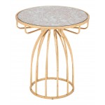 Silo Side Table Mirror & Gold