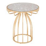 Silo Side Table Mirror & Gold