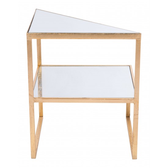 Planes Side Table Gold & Mirror