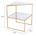 Planes Side Table Gold & Mirror