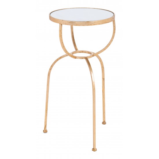 Hera Side Table Gold & Mirror