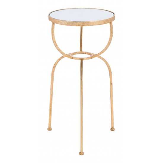 Hera Side Table Gold & Mirror