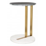 Zenith Marble Side Table Black, White & Gold