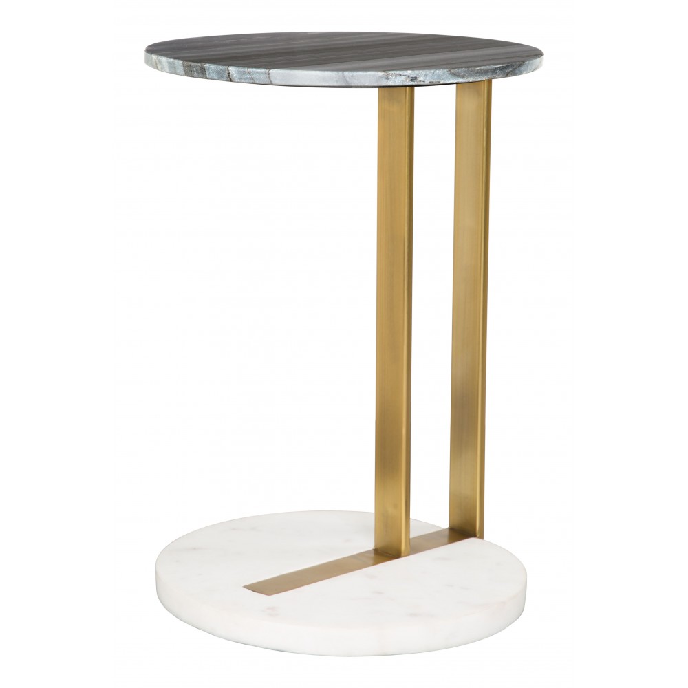 Zenith Marble Side Table Black, White & Gold Zenith Marble Side Table Black, White & Gold