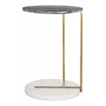 Zenith Marble Side Table Black, White & Gold
