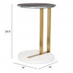 Zenith Marble Side Table Black, White & Gold