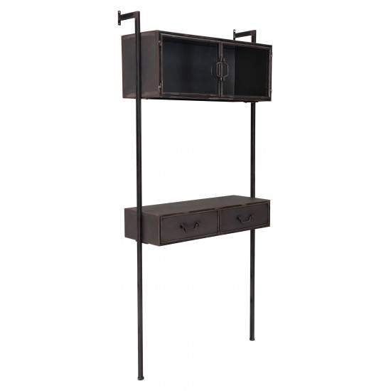 Industrial Wall Desk Distressed Black