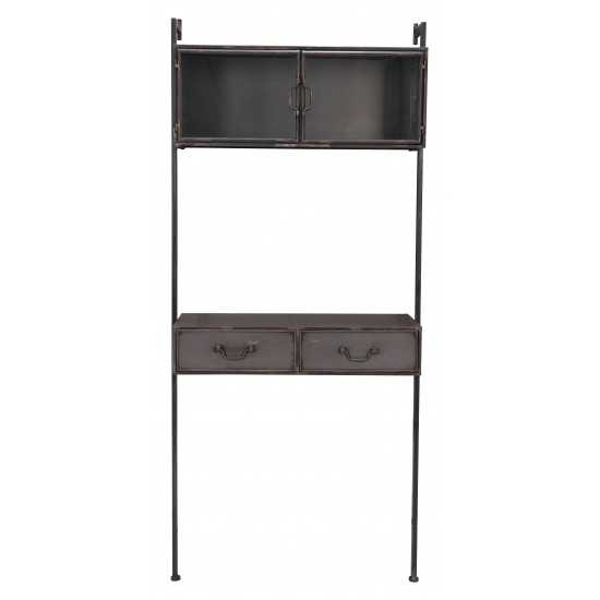 Industrial Wall Desk Distressed Black