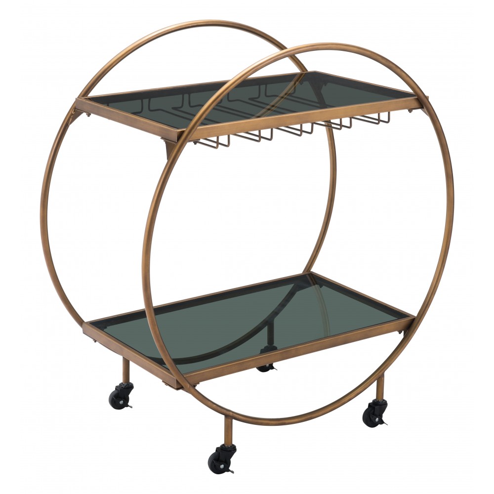 Arc Bar Cart Gold & Black