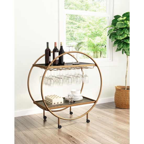 Arc Bar Cart Gold & Black