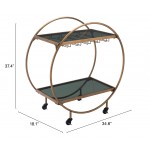 Arc Bar Cart Gold & Black