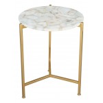 Haru Side Table White & Gold