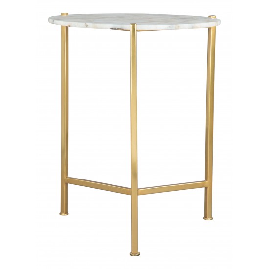 Haru Side Table White & Gold