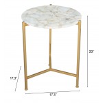 Haru Side Table White & Gold