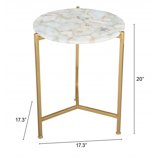 Haru Side Table White & Gold