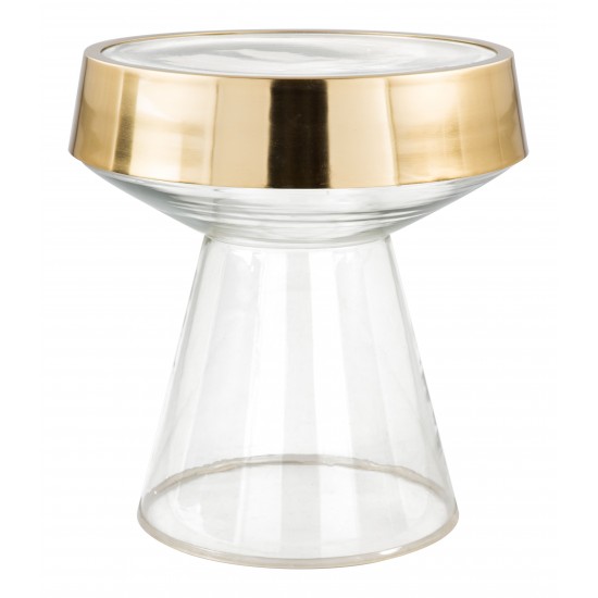 Skya Side Table Clear & Gold