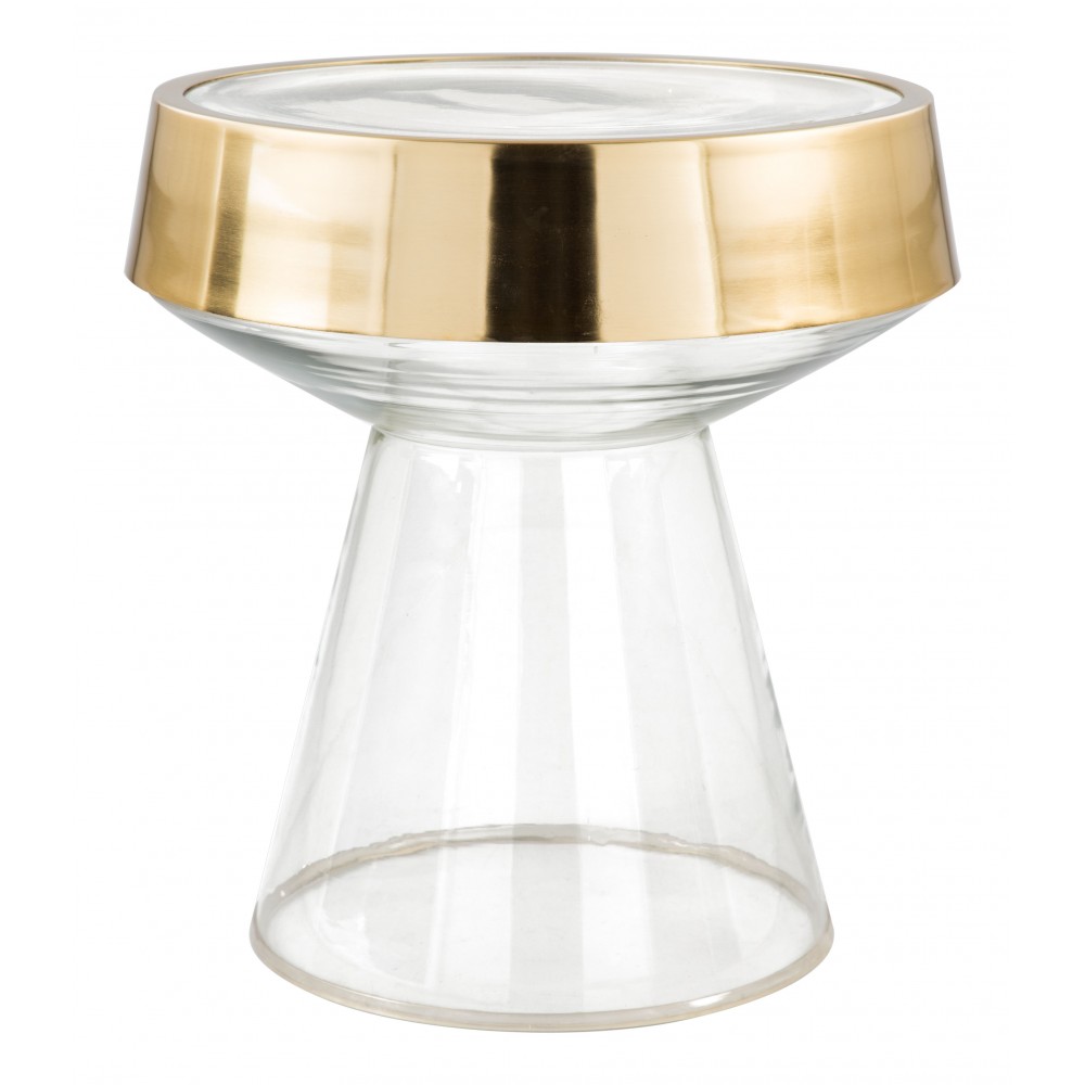 Skya Side Table Clear & Gold