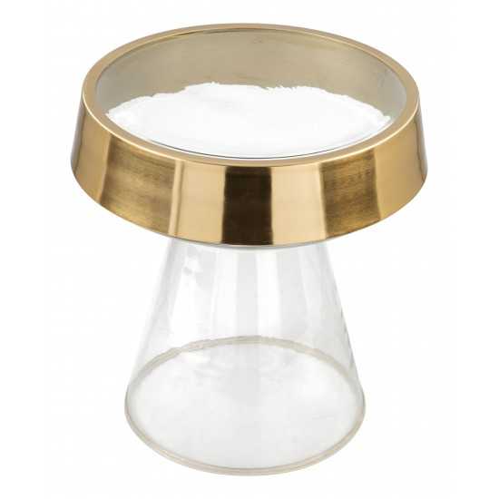 Skya Side Table Clear & Gold