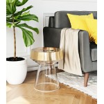 Skya Side Table Clear & Gold