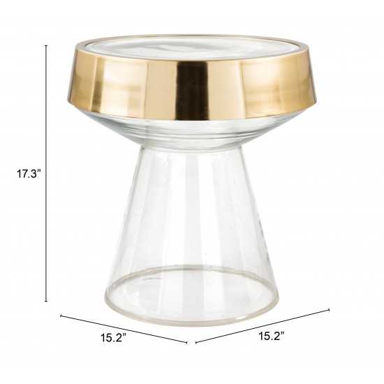 Skya Side Table Clear & Gold