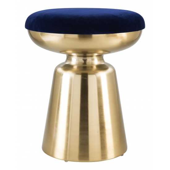 Juniper Side Stool Blue & Gold