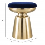 Juniper Side Stool Blue & Gold