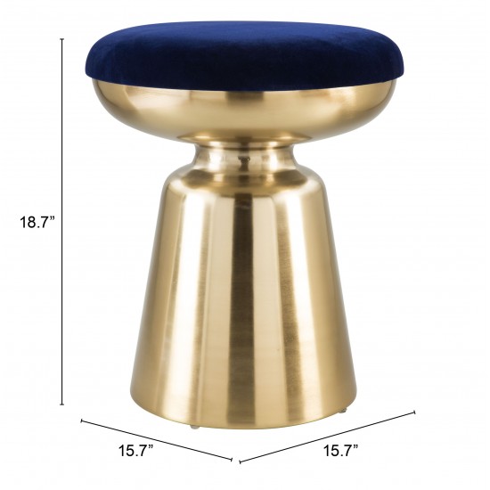 Juniper Side Stool Blue & Gold