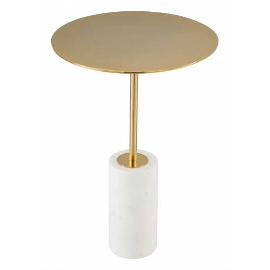 Asa Marble Side Table Gold & White