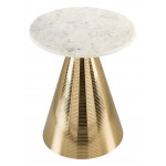 Pure Marble Side Table White & Gold