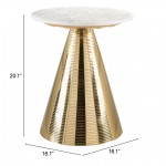 Pure Marble Side Table White & Gold