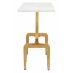 Clement Marble Side Table White & Gold