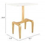Clement Marble Side Table White & Gold