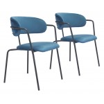 Emrys Dining Chair (Set of 2) Blue & Black