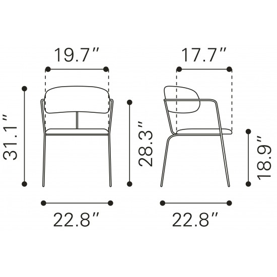 Emrys Dining Chair (Set of 2) Blue & Black