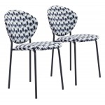 Clyde Dining Chair (Set of 2) Geometric Print & Black