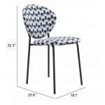 Clyde Dining Chair (Set of 2) Geometric Print & Black