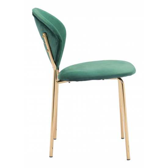 Clyde Dining Chair (Set of 2) Green & Gold