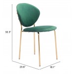 Clyde Dining Chair (Set of 2) Green & Gold