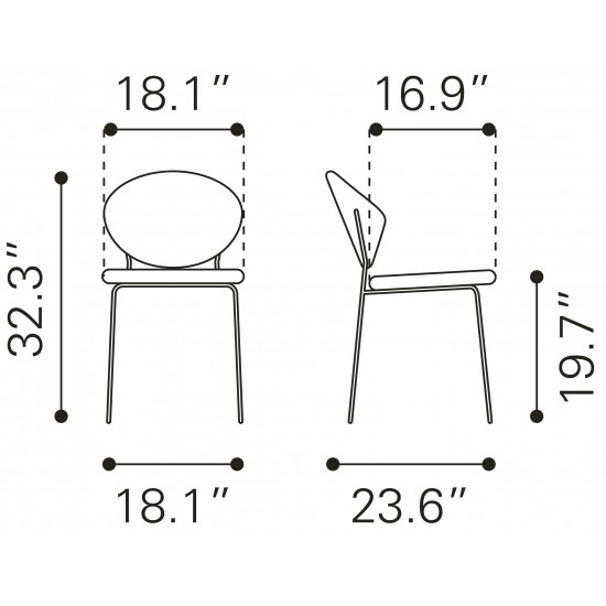 Clyde Dining Chair (Set of 2) Green & Gold