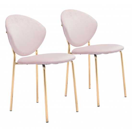 Clyde Dining Chair (Set of 2) Pink & Gold