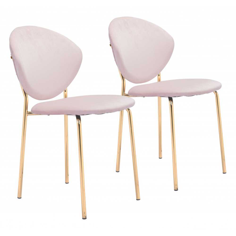Clyde Dining Chair (Set of 2) Pink & Gold Clyde Dining Chair (Set of 2) Pink & Gold