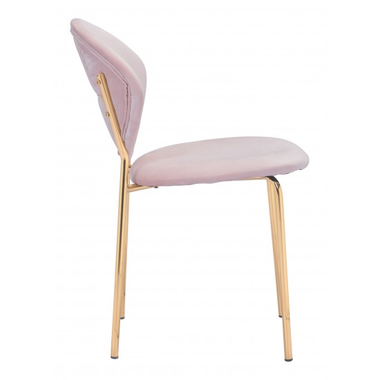 Clyde Dining Chair (Set of 2) Pink & Gold