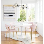 Clyde Dining Chair (Set of 2) Pink & Gold