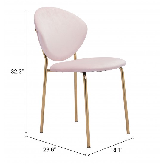Clyde Dining Chair (Set of 2) Pink & Gold