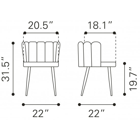 Adele Dining Chair (Set of 2) Pink